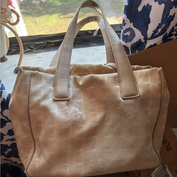 CHANEL Handbags - Authentic Chanel New Travel Line MM Tote Bag in Classic Beige